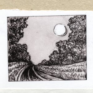 Series of waterless lithography by Emily Eve Weinstein  Image: On the Road, moon stencil