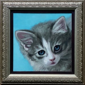 Blue Cream Kitten by Emily Eve Weinstein  Image: Painting with frame.