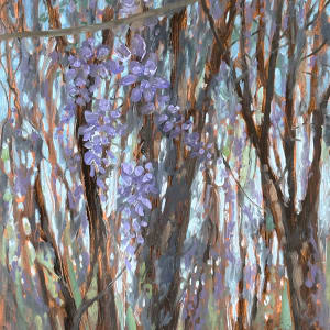 Wisteria Paintings by Emily Eve Weinstein  Image: Wisteria, 10"x8", oil on panel, $175