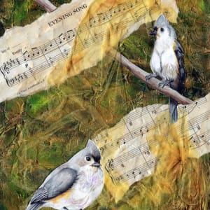 "Evening Song", Mixed Media on Wood, 11"x14" by Lisa Wiertel