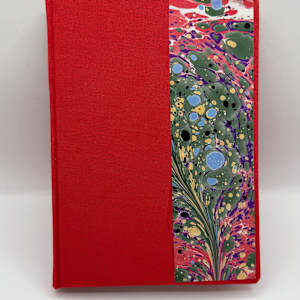 Red and Marbled Artist Journal by Kelly K. Pontoni 