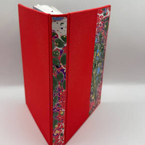 Red and Marbled Artist Journal by Kelly K. Pontoni 