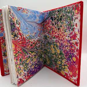 Red and Marbled Artist Journal by Kelly K. Pontoni 