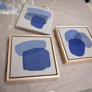 bare blue I by simone christen  Image: with the other two painting of the small series