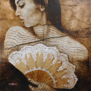 Donna Anna with the Gold Lace Fan by Julie Anna Lewis 