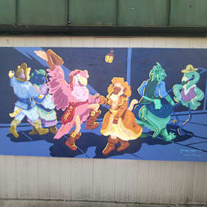 2025 Mural Slam by Jess Clark, Paige Doyle-Elwell, Sarah Egan, Naijah Garrett, Howie Green, Colomba Klenner, Caoin O'Durgy, Bruce Orr, Daphne Powers, Max Pro, Bobbie Smith, Jennifer Wackerle