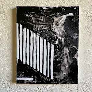 You Are Here: White, Black & Gray by Amiah Mims  Image: $1,260 Set can be sold at $2,268 (10% deal. Save $252)
You Are Here is a series of abstract wayfinding maps—not of places, but of presence. The white dot is you. In the chaos, in the various shades of gray, in the movement, in the moment—you are exactly where you are, navigating one experience after another.
Through abstraction, You Are Here honors the quiet act of orientation of finding oneself and one another amid constant motion. It invites viewers to locate themselves too, to pause and recognize that even within uncertainty, we remain connected—anchored by culture, creativity, and community.