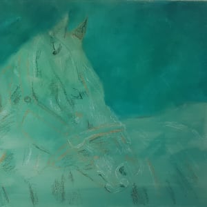 Albert by Anne Cowell  Image: Underpainting and preliminary sketch of horse