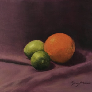 Citrus on Purple by Sherry Mason