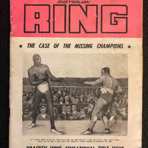 Australian Ring Magazine-cover photo of Jack Johnson and Tommy Burns