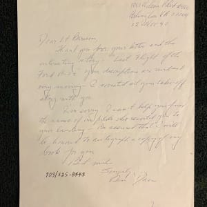 General Benjamin O. Davis Jr. hand written letter to a Lieutenant+ Obituary 