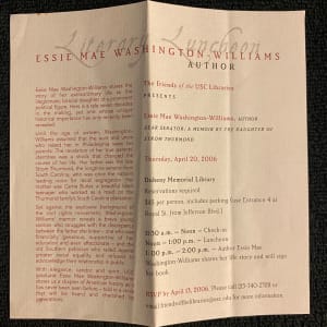 Essie May Washington-Williams "Dear Senator" inscribed to George Davis by Essie May Washington-Williams 