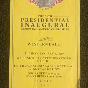 2009 President Obama Inauguration Ceremony and Event tickets 