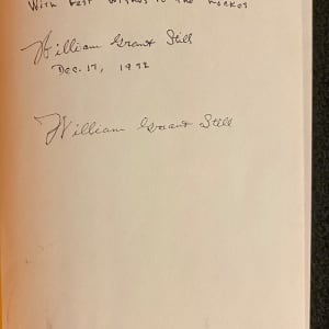 William Grant Still signed and inscribed book and benefit concert flyer by Robert Bartlett Haas 