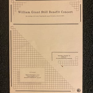 William Grant Still signed and inscribed book and benefit concert flyer by Robert Bartlett Haas 