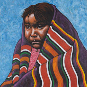 Navajo Child in Serape by Ryan Singer