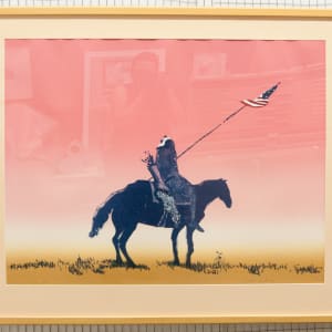 Indian with Flag by Fritz Scholder