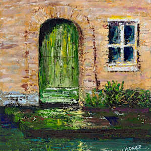 Green Door, Bruges by Heather Philp 