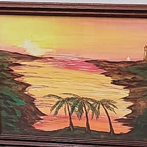 Sunset Harbor by Larry Alexis the junkart dog