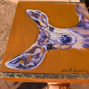 Mule Deer by Karine Swenson  Image: close up gold leaf