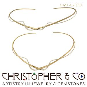 CMJ A 23052 Yellow & White Gold Fabricated Collar by Christopher M. Jupp. by Christopher M. Jupp