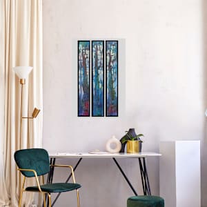 Forest Blues- Triptych by C Mawle Art 