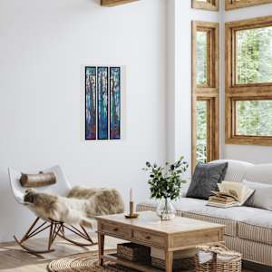 Forest Blues- Triptych by C Mawle Art 