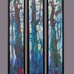 Forest Blues- Triptych by C Mawle Art 