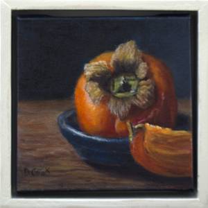 Still Life - Persimmon by Dale Cook  Image: Dale Cook, Still Life - Persimmon, framed