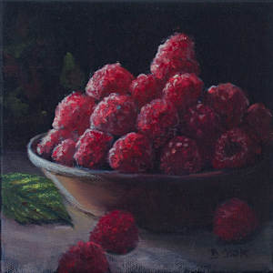 Still Life - Raspberries in Bowl by Dale Cook