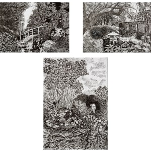 Homage to Isamu Taniguchi Triptych by Christine Monzingo