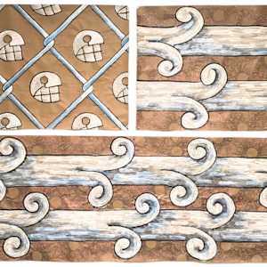 …the great border wall   — Huey Huey Tzompantli Moderno (a modern great skull rack): — Huey Huey Tzompantli Moderno (una gran parrilla de calaveras moderna) by Luis Valderas