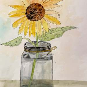 Sunflower Watercolor by Sheila Gambino