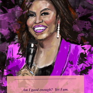 Digital Portraits of Public Figures - PRINTS by Eileen Backman  Image: Michelle Obama