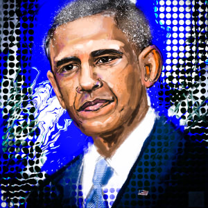Digital Portraits of Public Figures - PRINTS by Eileen Backman  Image: Barack Obama