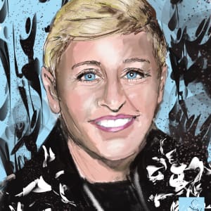 Digital Portraits of Public Figures - PRINTS by Eileen Backman  Image: Ellen DeGeneres