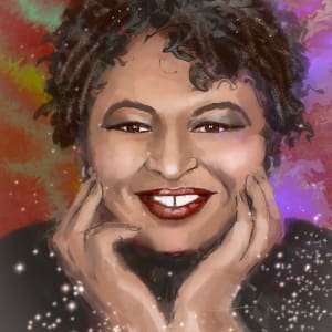 Digital Portraits of Public Figures - PRINTS by Eileen Backman  Image: Stacey Abrams