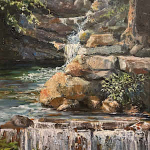Last Light on the Waterfall by Dave Allen