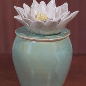 Water Lily Jar by Nancy Jakubowski