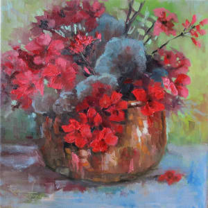 Copper and Geraniums by Rabecca Jayne Hennessey