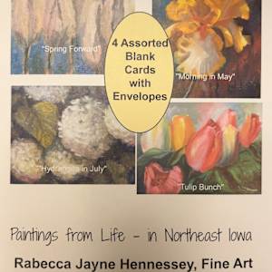 Card Box of 4 - Spring flowers by Rabecca Jayne Hennessey