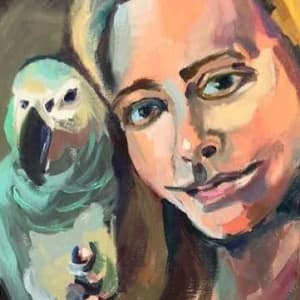 Suzanne with Parrot by Cindy Rivarde