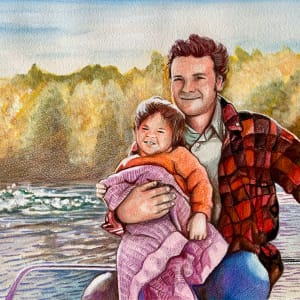Dad and daughter at the lake