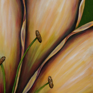 Caramel Lily 15 x 30 (framed) by Denise Cassidy Wood 