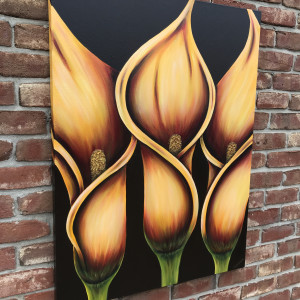 Golden Calla Lilies #568 by Denise Cassidy Wood 