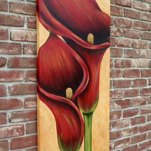 Red Calla Lilies by Denise Cassidy Wood 