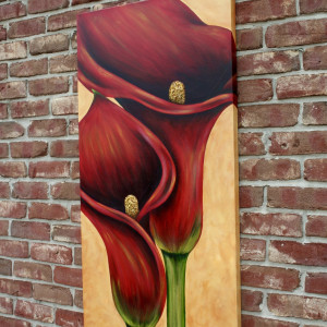 Red Calla Lilies by Denise Cassidy Wood 