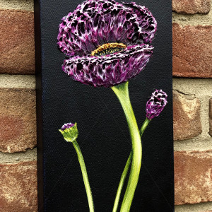 Small Works - Purple Poppy #851 by Denise Cassidy Wood 