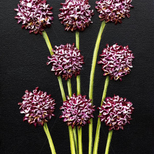 Small Works - Pink Chives #872 by Denise Cassidy Wood