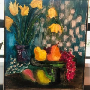 Fruit and Flowers Still Life by Edith Baker